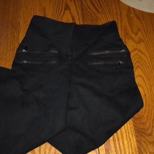 Thick zipper leggings